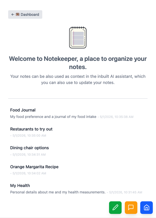 Notekeeper Home